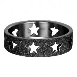 iXXXi invulring Open Stars Sanblasted Black 6mm