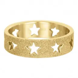 iXXXi invulring Open Stars Sanblasted Goud 6mm