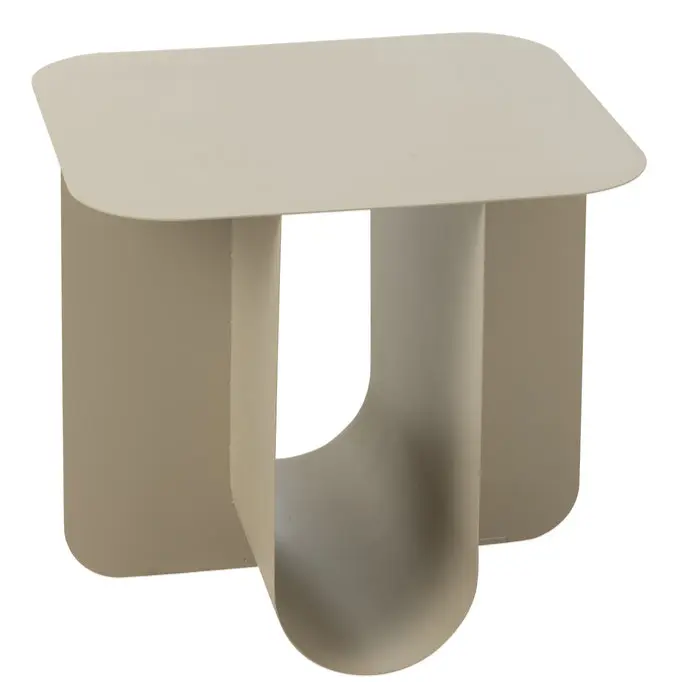 J-Line Bijzettafel Vierkant Metaal Beige