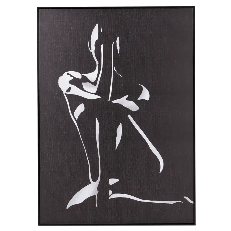 J-Line wandpaneel Frame Woman canvas wood zwart J-Line