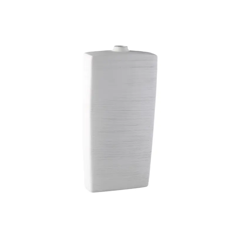 Janettee White rectangle shaped ceramic bottle L PTMD