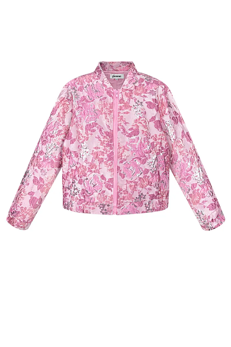 Jasje met bloemen print | Roze