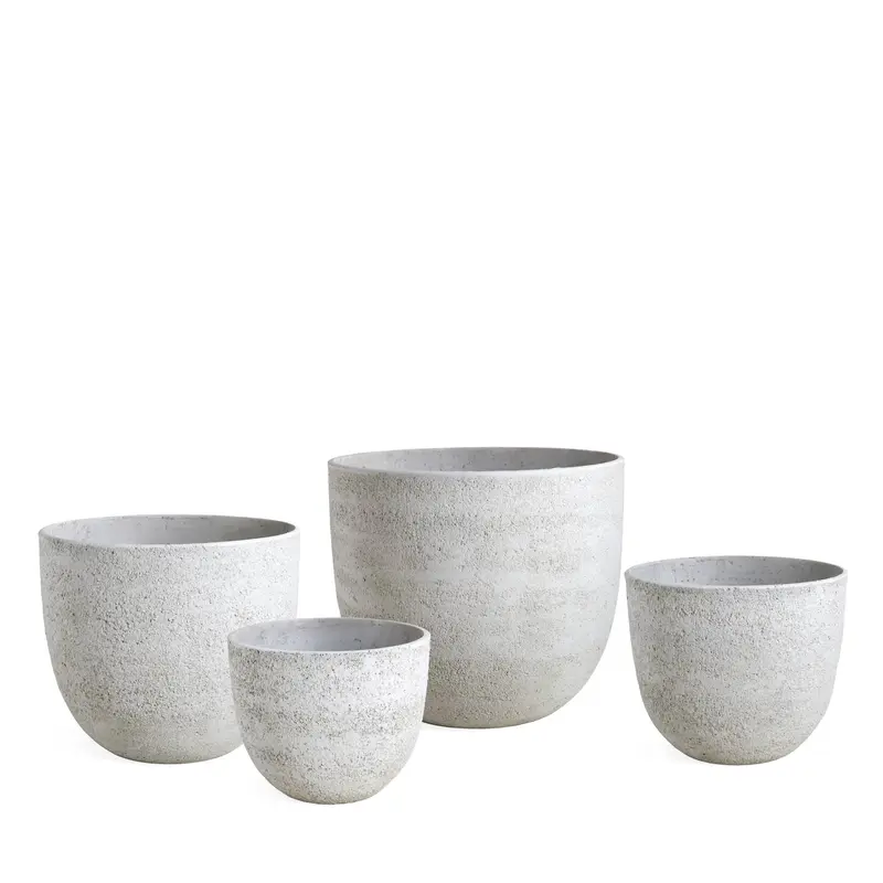 Jay-Lo White GRC Pot Bombey Set Of 4 PTMD