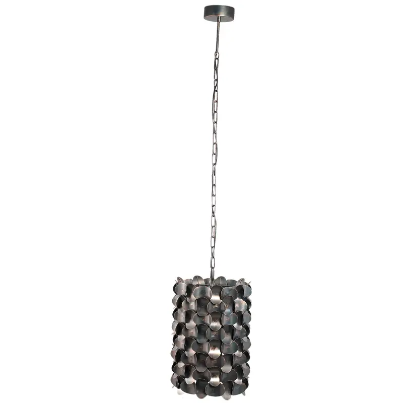Jaye Black Iron Hanging Lamp Circle Pattern Wide PTMD