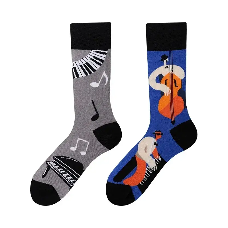 Jazz Music Mismatched Crew Socks