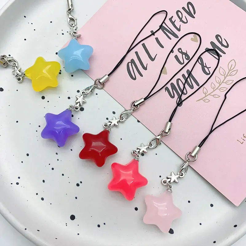 Jelly Star Charm Phone Strap (8 Colours)