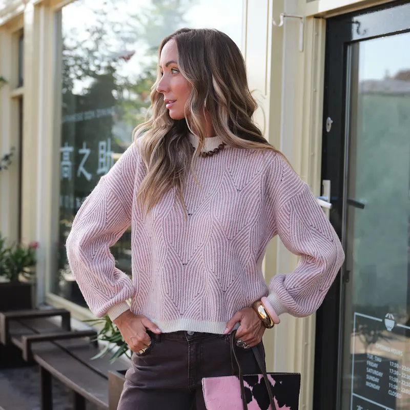 Jenna knit whitecap gray ash rose