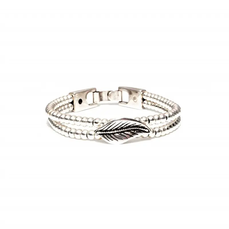 Josh Dames Armband - 4447 Zilver Veertjes (LENGTE 19.5CM)