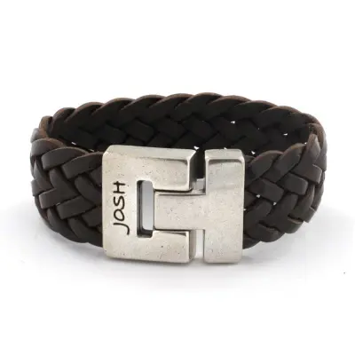 Josh Heren Armband - 24002 Bruin (LENGTE 20.5-22.5CM)