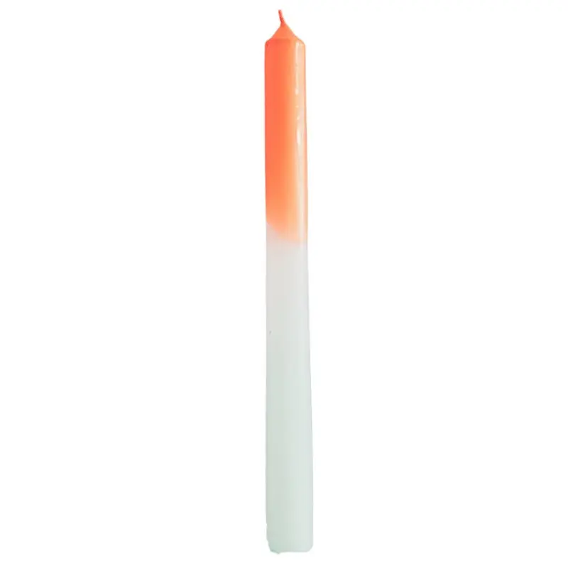 Kaarsen set-van-4 Dipdye oranje wit mintgroen 9x2,1x25cm