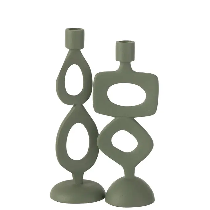 Kaarshouder Ringen Aluminium Groen Set van 2 J-Line
