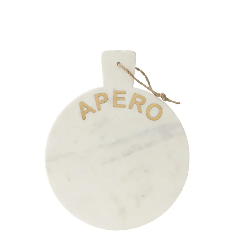 Kaasplank Rond Apero Marmer Wit