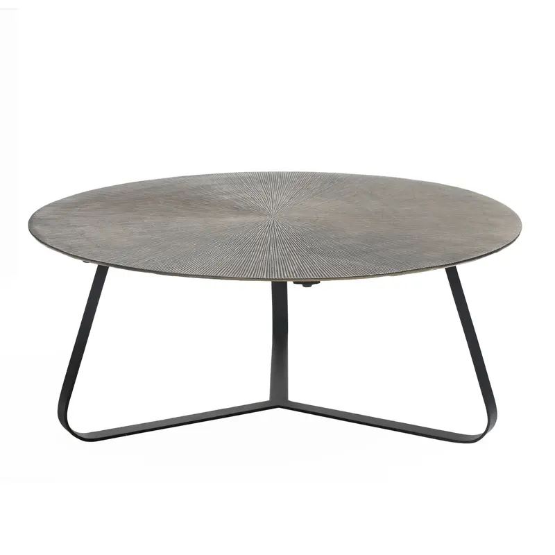 Kae Gold Alu Black Iron Round Coffee Table L PTMD