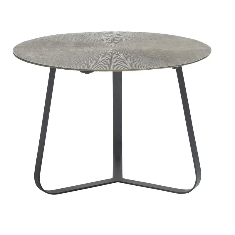 Kae Gold Alu Black Iron Round Coffee Table M PTMD
