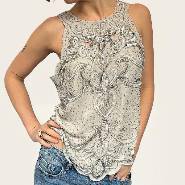 Kaleidoscope glitter haltertop