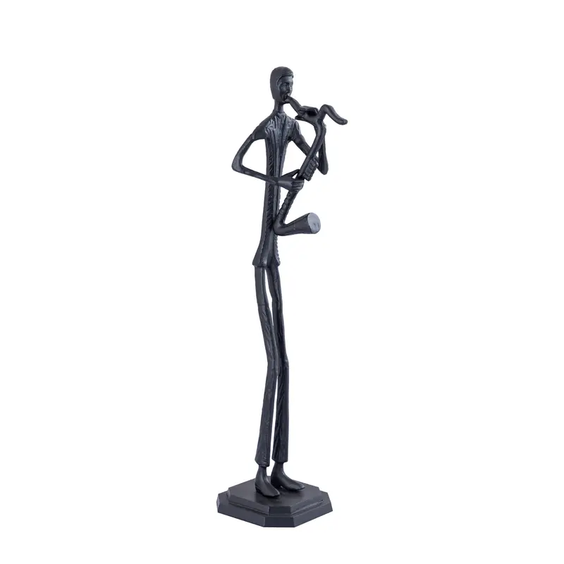 Kali Black casted alu statue man with saxophone PTMD