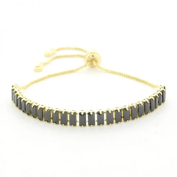 Kalli Armband Langwerpige Zwarte Stenen 2635 (18cm)