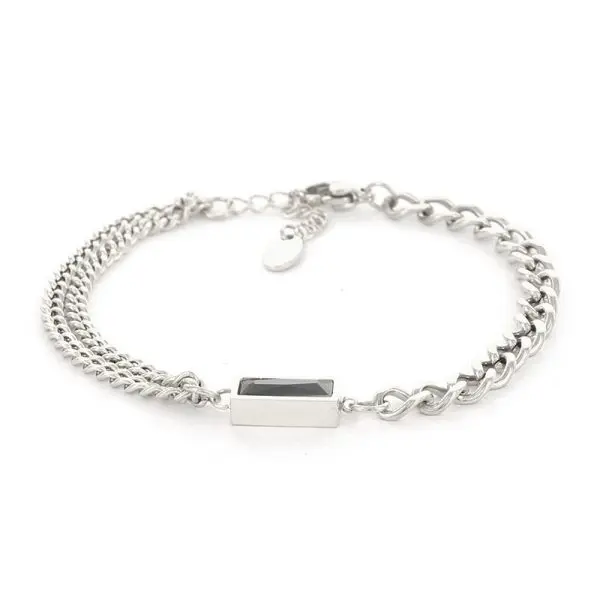 Kalli Kalli Armband (Sieraad) Vierkante Steen Zwart