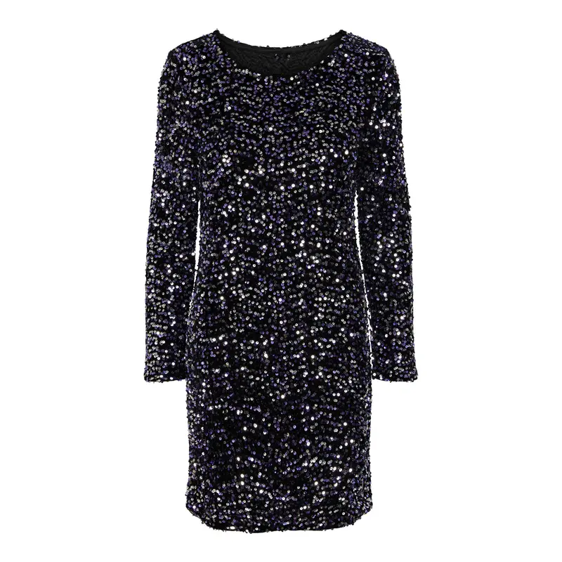 Kam new jurk zwart paars