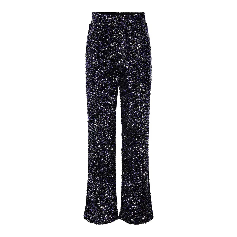 Kam wide broek zwart paars