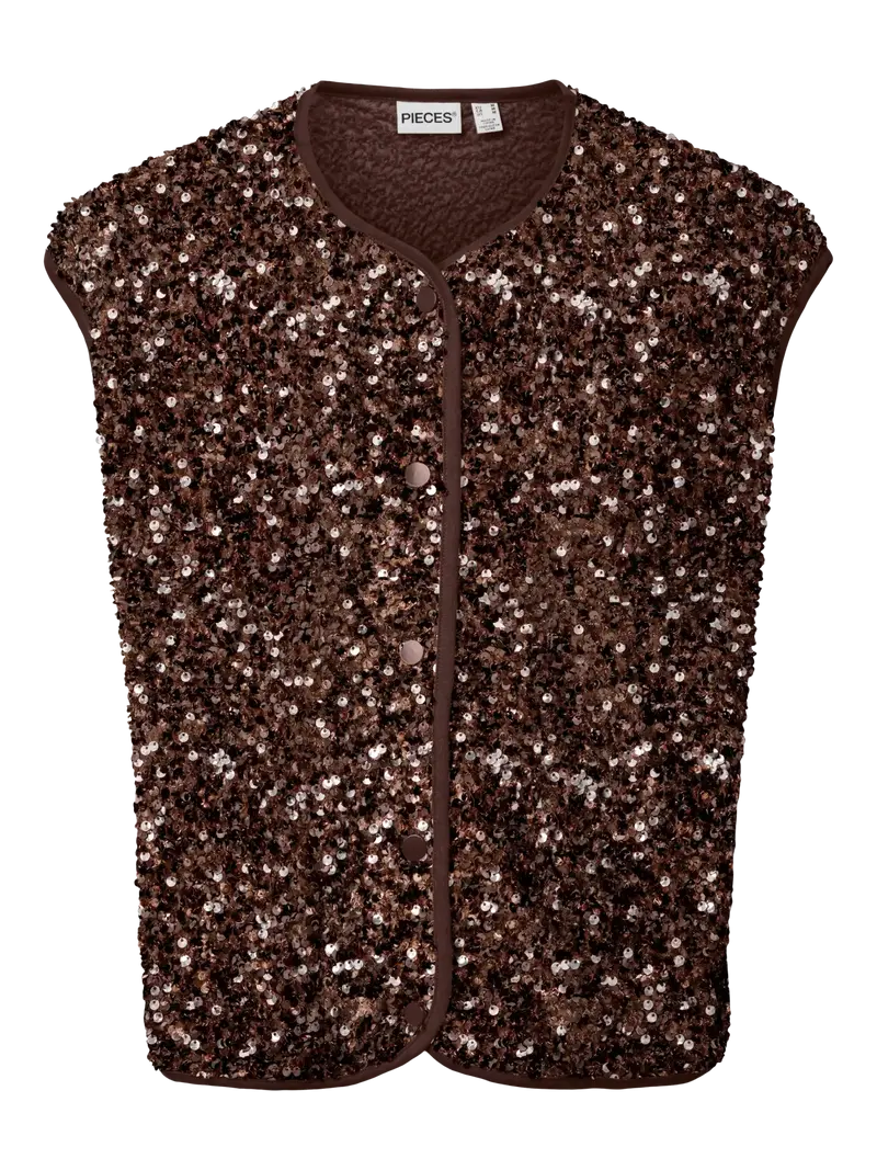Kammy Katy gilet sequin chicory coffee
