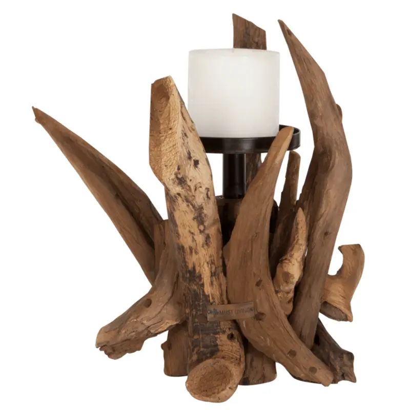 Kandelaar Roots Gerecycled Hout MUST Living