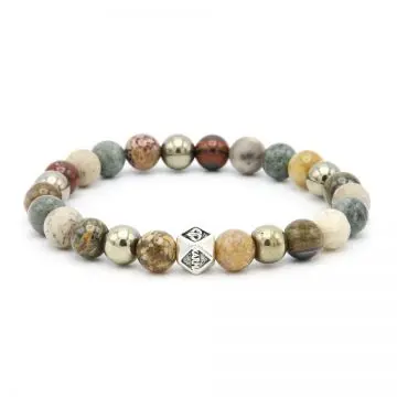 Karma armband heren Downfall Silver Logo Hexagon (LENGTE 18-20cm)