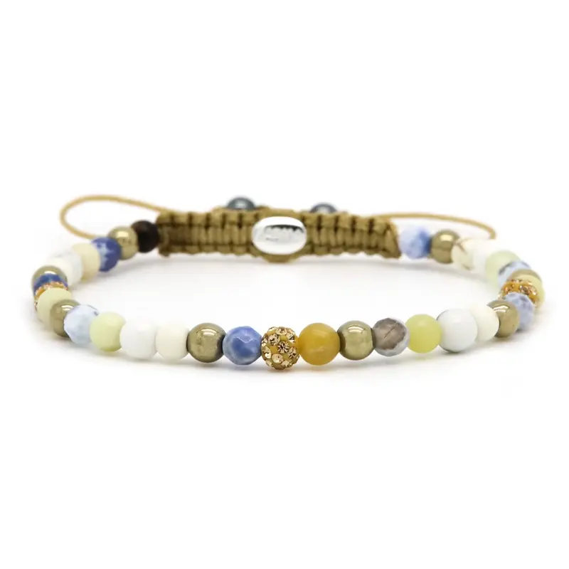 Karma Armband (Sieraad) Spiral Blue Bubble XXS Gold Crystal