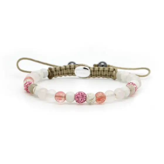 Karma Armband (Sieraad) Spiral Candy Heart xxs (pink crystal)