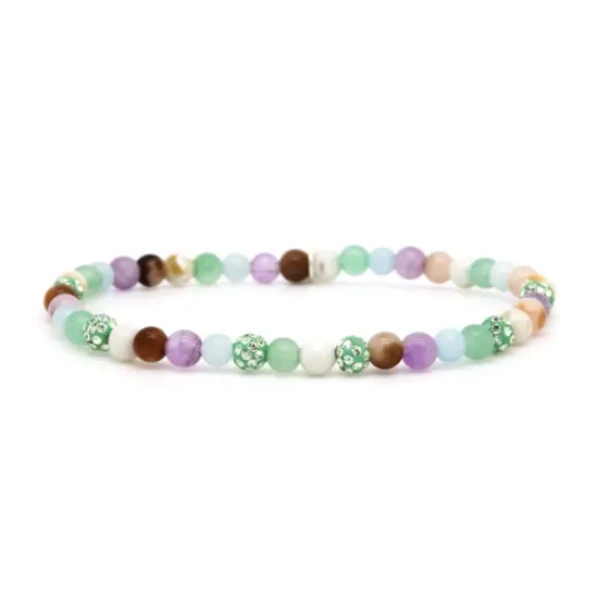 Karma Armband (Sieraad) Spiral FLORA XXS Elastic (green crystal)