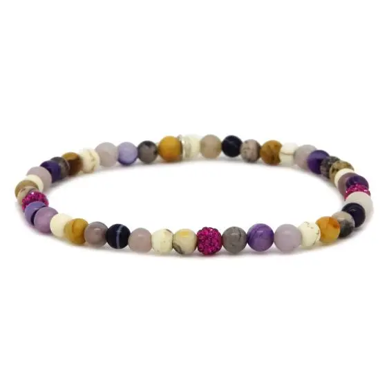 Karma Armband (Sieraad) Spiral GWEN xxs elastic (fuchsia crystal)