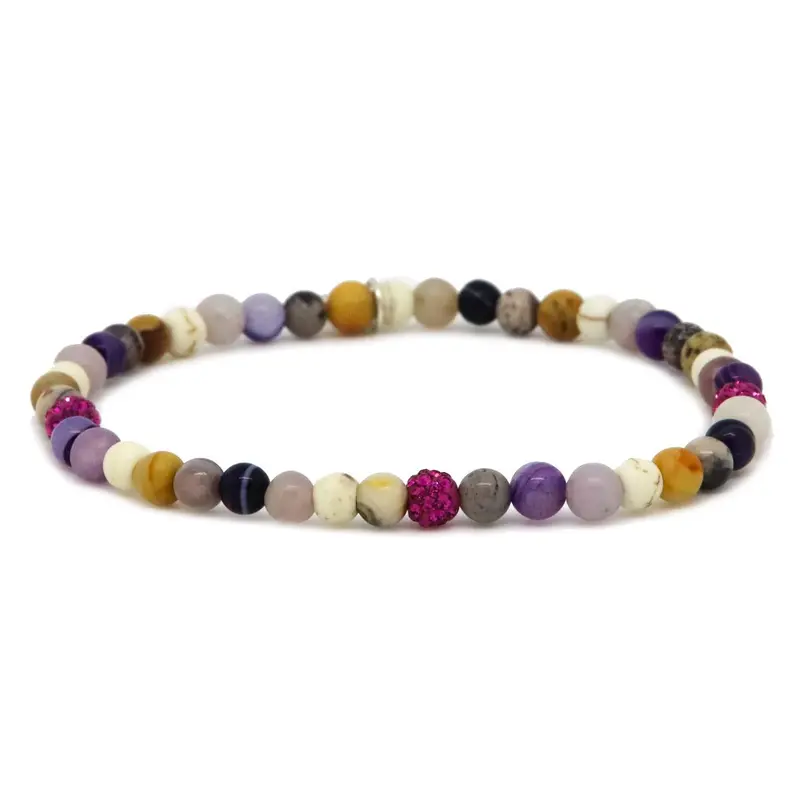 Karma Armband (Sieraad) Spiral Gwen XXS Fuchsia Crystal