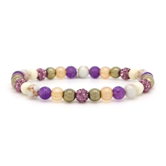 Karma Armband (Sieraad) Spiral VIOLET XS Elastic (purple crystal)