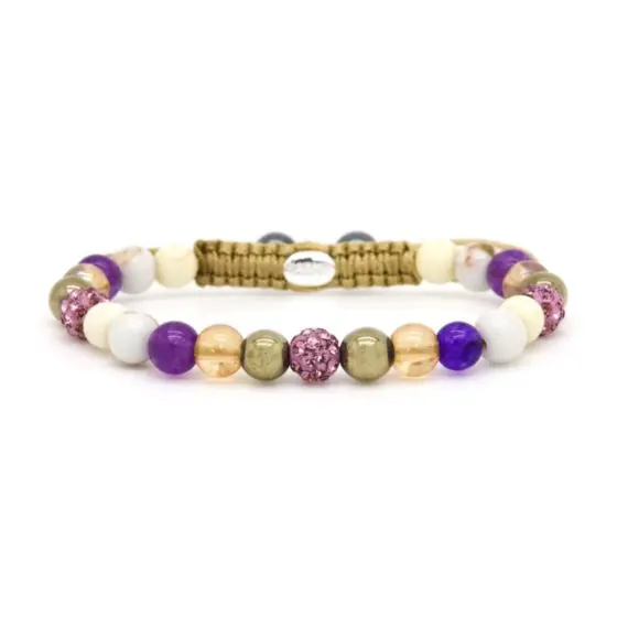 Karma Armband (Sieraad) Spiral VIOLET XS (purple crystal)