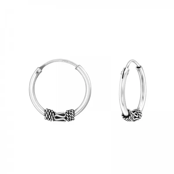 Karma Bali hoop oorringen Zilver (10MM)