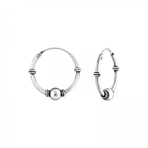 Karma Bali hoop oorringen zilver (10MM)
