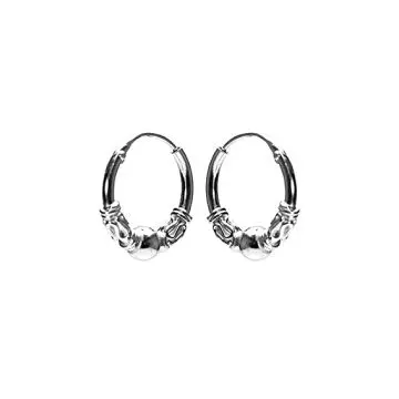 Karma Bali hoop oorringen Zilver (12MM)