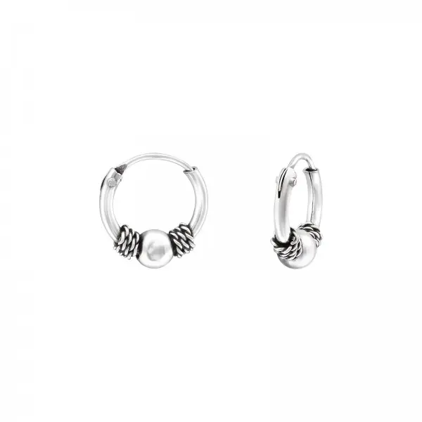 Karma Bali hoop oorringen Zilver (12MM)