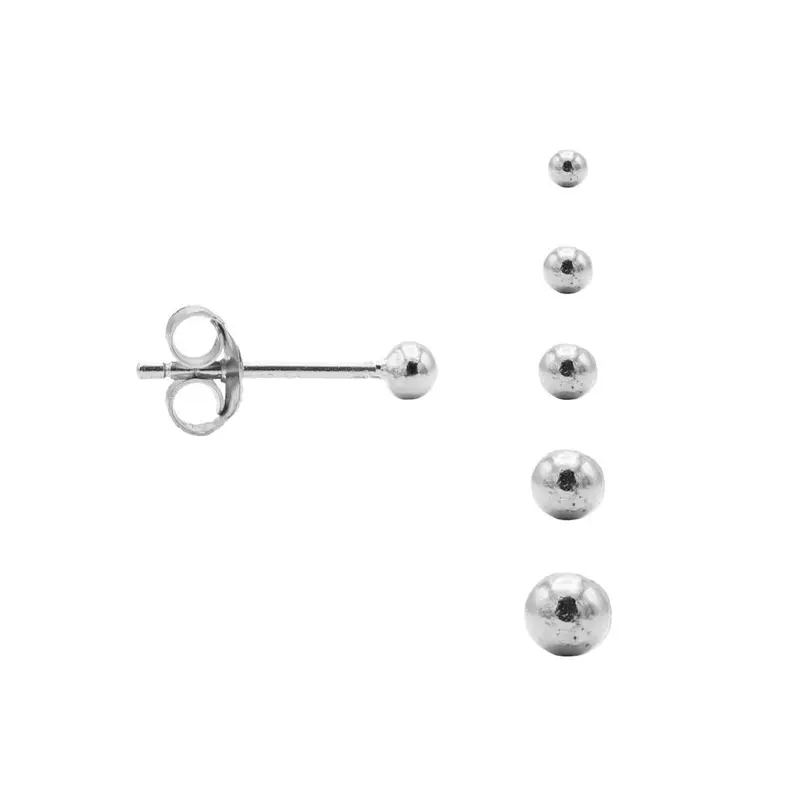 Karma Ball Earstuds zilver 2mm