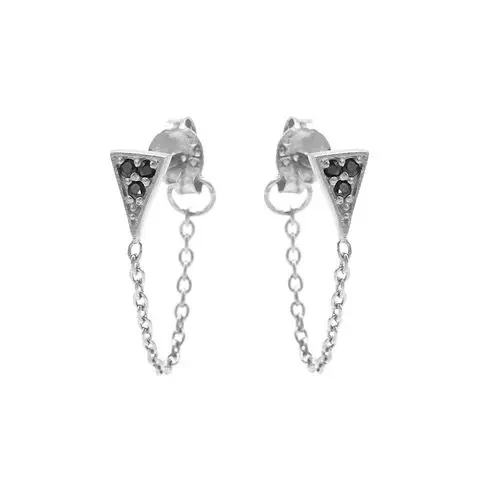 Karma Chain oorbel Black Zirconia Triangle