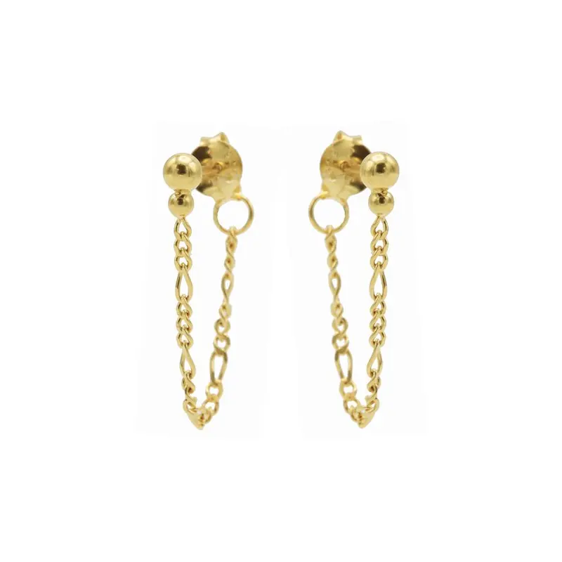 Karma chain oorbel double dots
