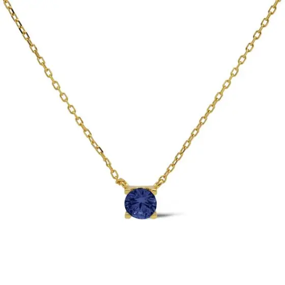 Karma Collier Klassiek Ronde Steen Saffier Blauw