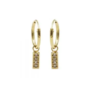 Karma creool symbool zirkonia rectangle goud