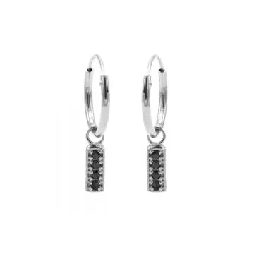 Karma creool symbool zirkonia rectangle zilver