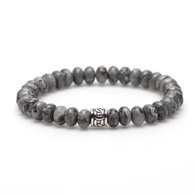 Karma dames armband Oval Crazy Silver Bead 86495 (LENGTE 17.5-19CM)