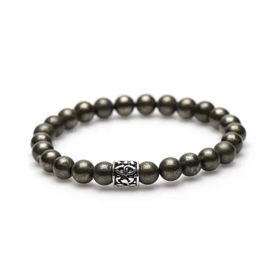 Karma dames armband Pyrite Silver Bead 86557 (LENGTE 17.5-19CM)