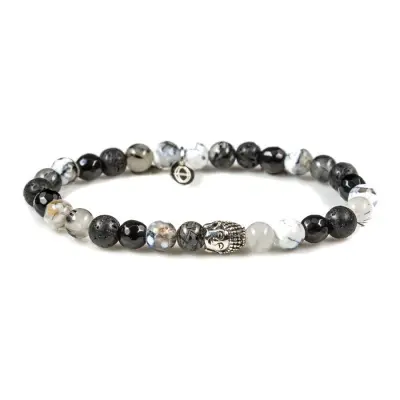 Karma dames armband Silver Buddha XS Forzen 87051 (LENGTE 17.5-19CM)