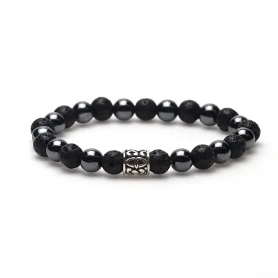 Karma heren armband 86458 Black Panther Silver Bead (LENGTE 18-20CM)