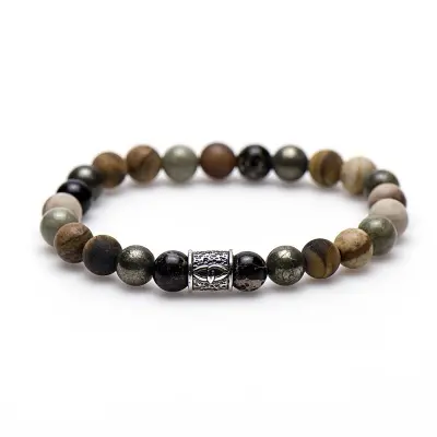 Karma heren armband 86528 Wilde West Silver Bead (LENGTE 17.5-19CM)