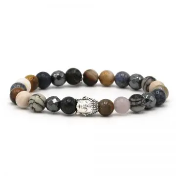 Karma heren armband 86949 Backstage Silver Buddha (LENGTE 18-20CM)